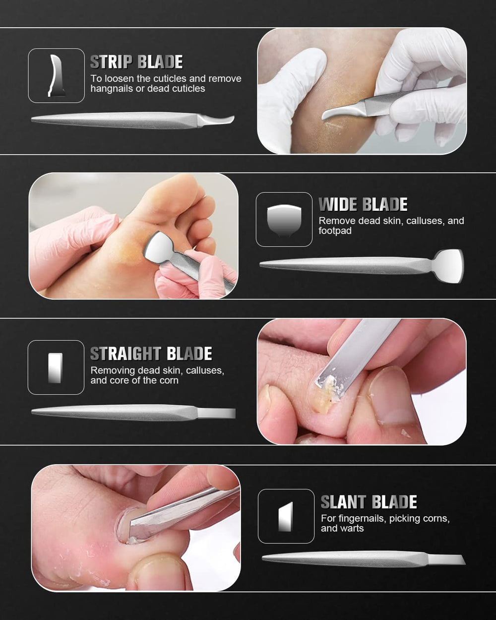 FERYES pedicure knife with strip blade for detail work