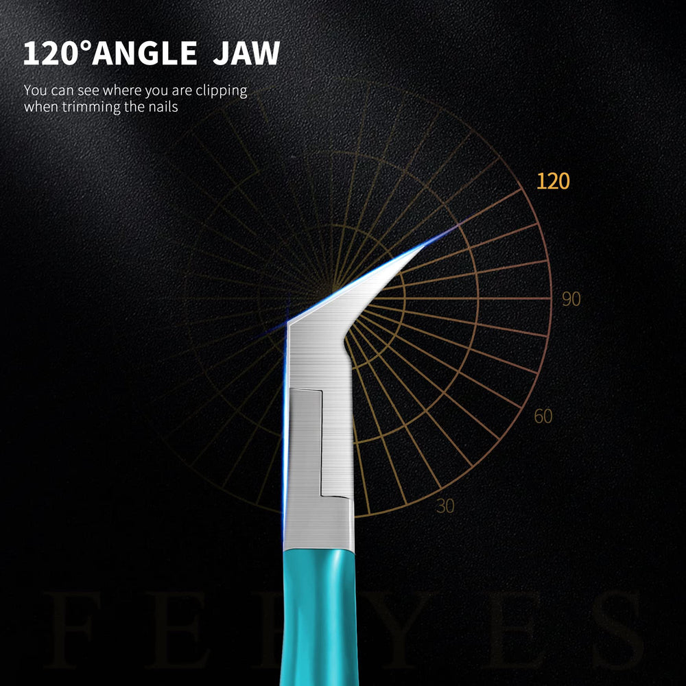 FERYES thick-nails demo shows easy trimming with wide jaw