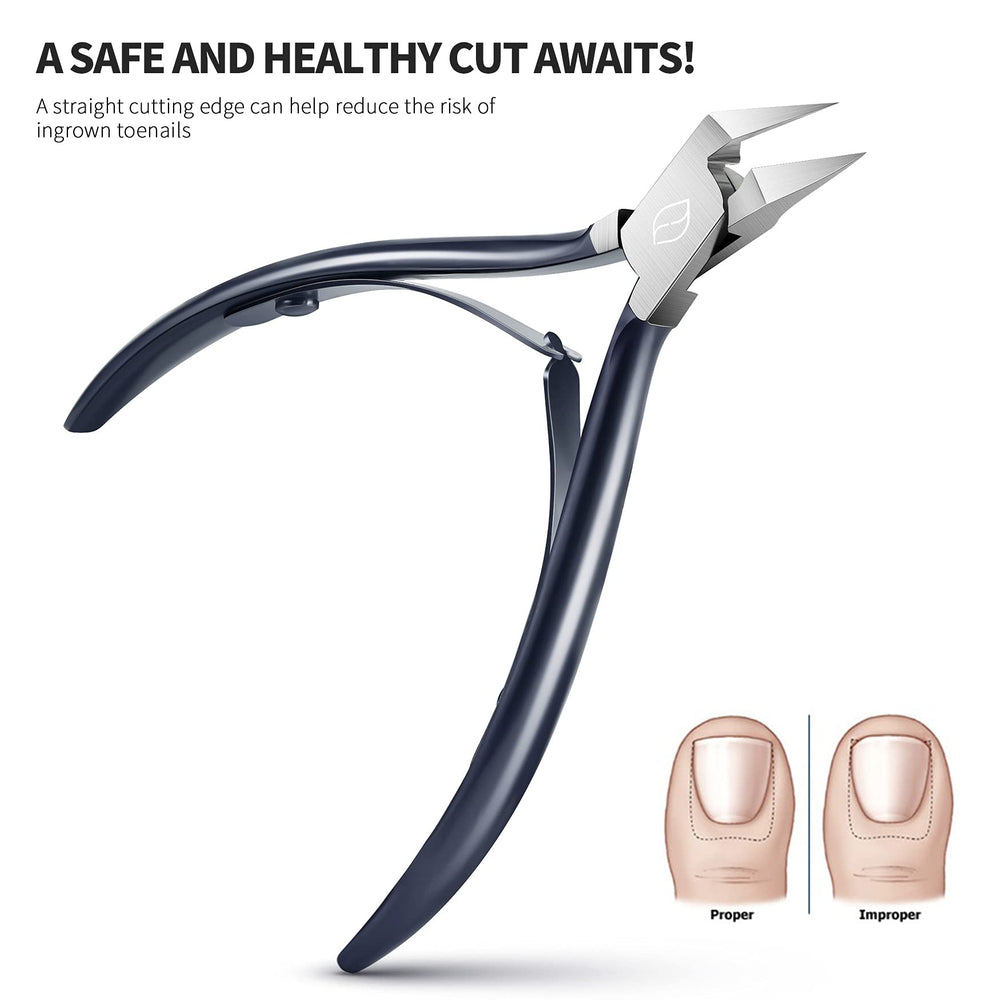 FERYES toenail clipper wide jaw eases trimming thick nails.