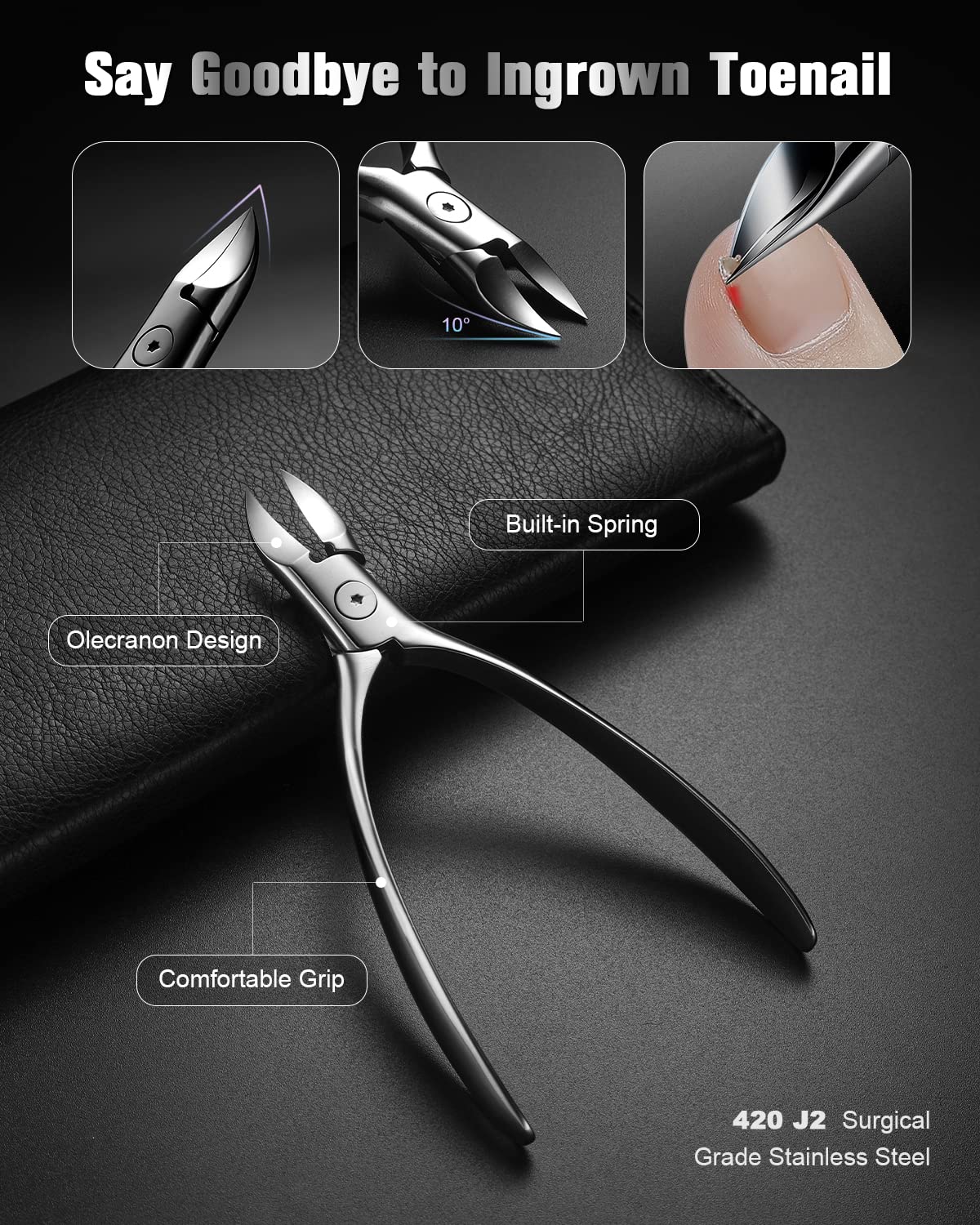 FERYES toenail clipper for strong, clean cuts