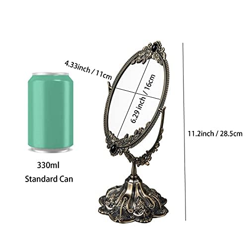 Feyarl bronze oval mirror face close-up showing crisp reflection for detail work.