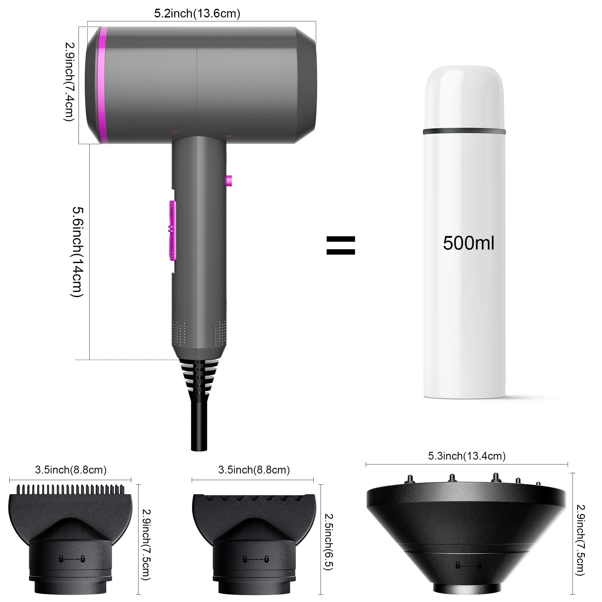 Fezax Ionic Hair Dryer lightweight, comfortable handheld design
