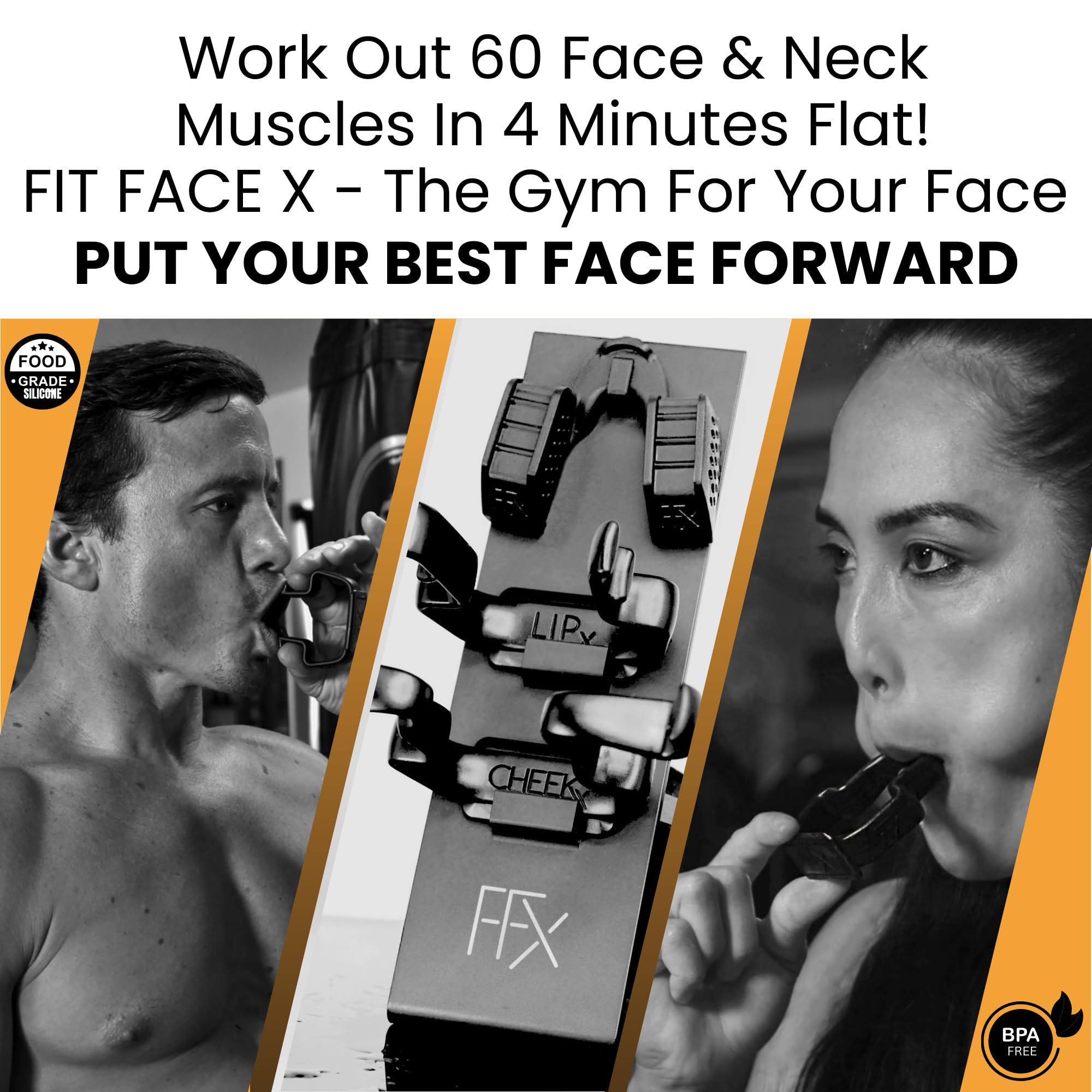FFX Chin X strengthens neck muscles to reduce double chin appearance and improve line definition.