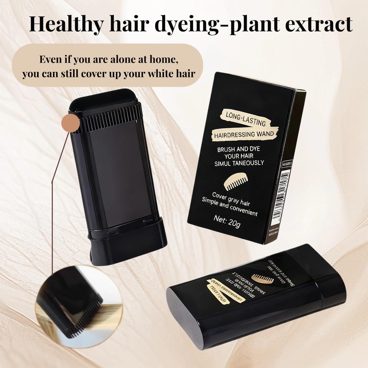 FHH Dye Stick cap off close-up shows easy activation of color cream.