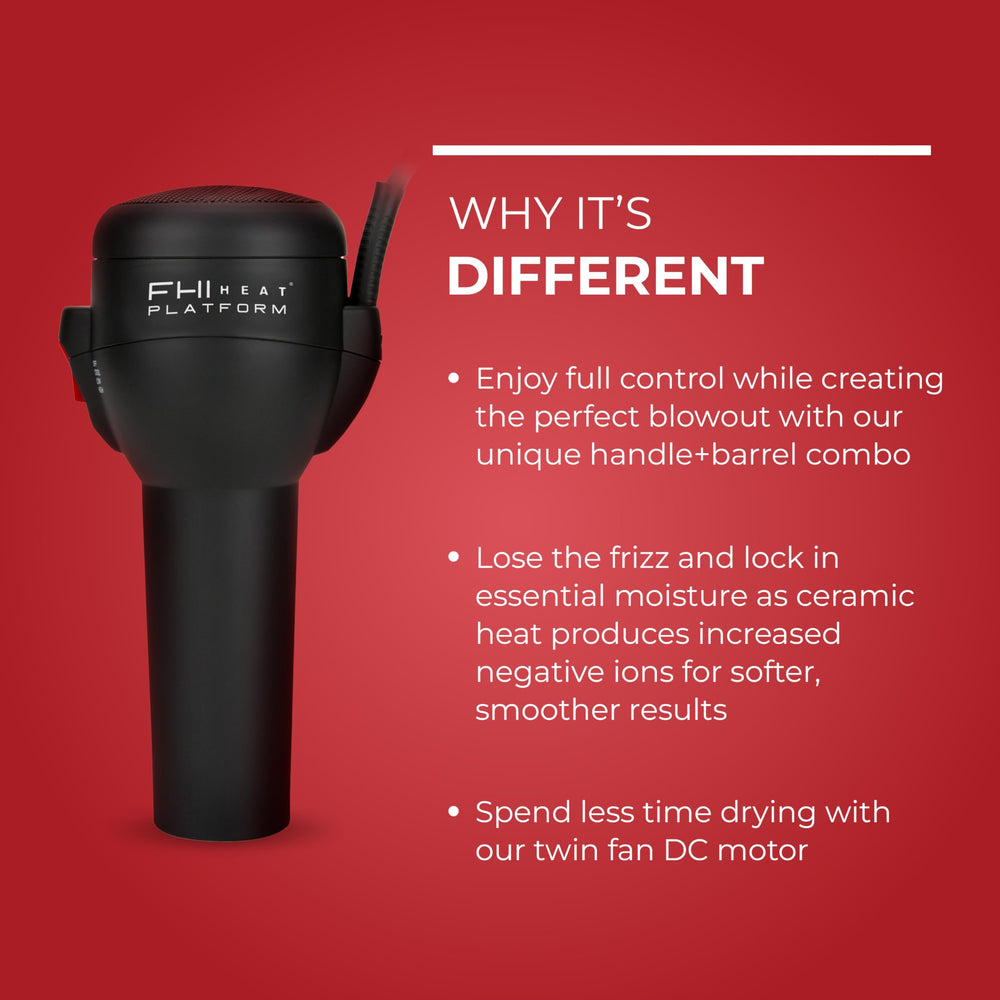 FHI Heat 12ft swivel cord enables easy maneuvering during styling sessions.