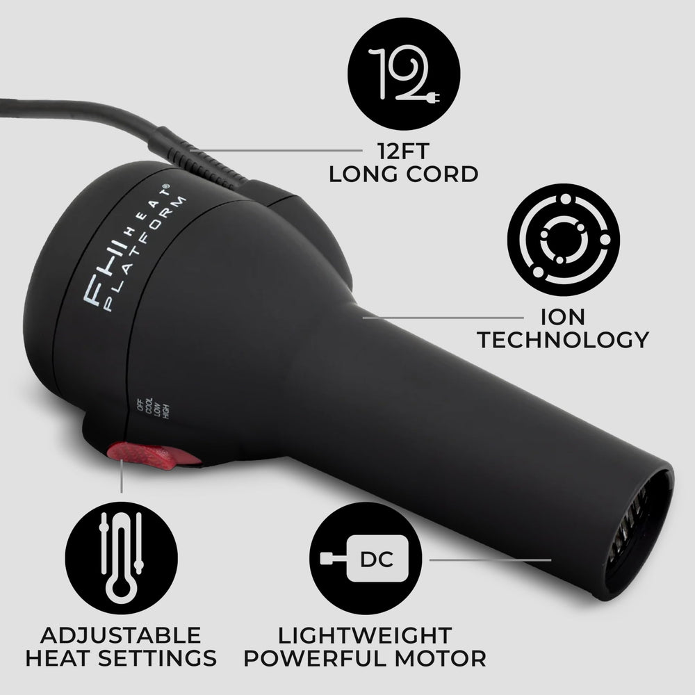 FHI Heat diffuser attachment curling definition with even airflow for defined texture.