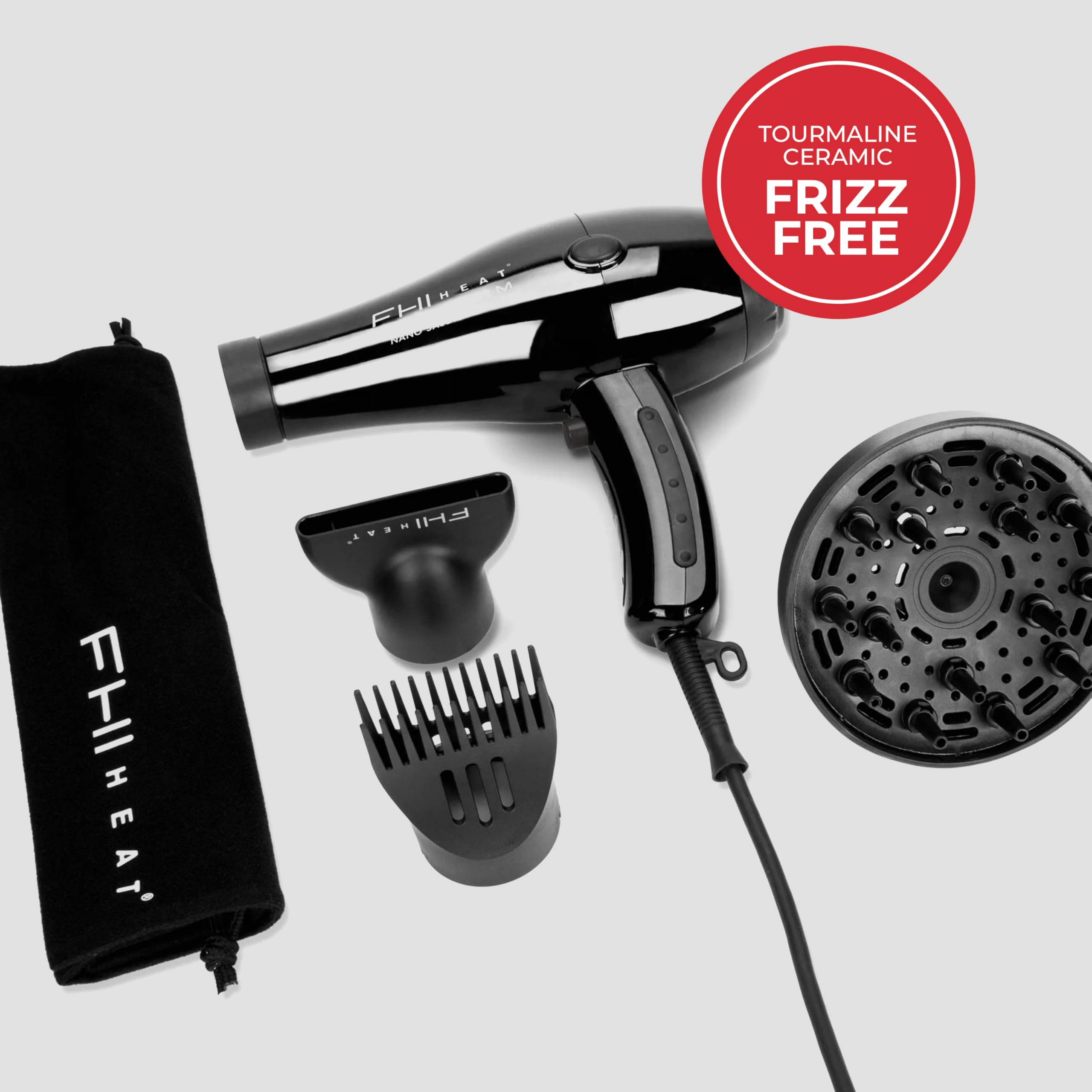 fhi heat platform nano pro 2000 diffuser attachment defines curls with even airflow.