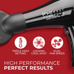 fhi heat platform nano pro 2000 tourmaline ceramic evenly dries and adds shine.