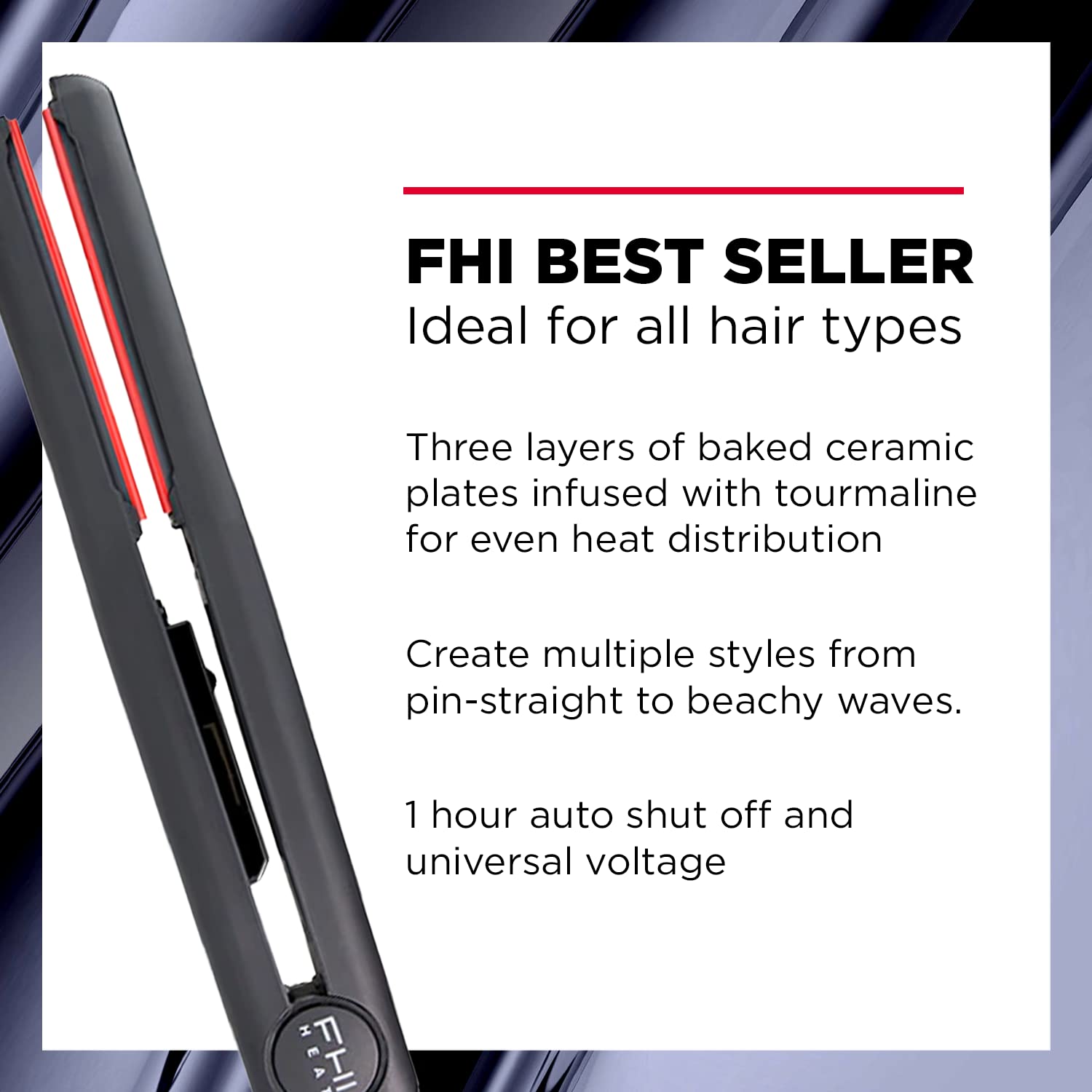 FHI Heat Platform Pro beveled plates enable straight, wavy, and curly looks with precision.