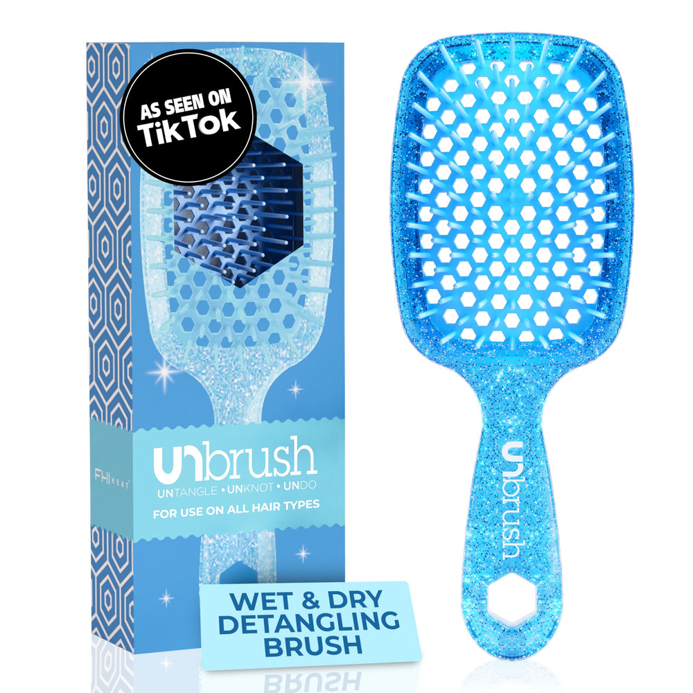 FHI Heat UNbrush anti-static bristles close-up for painless detangling across hair types.