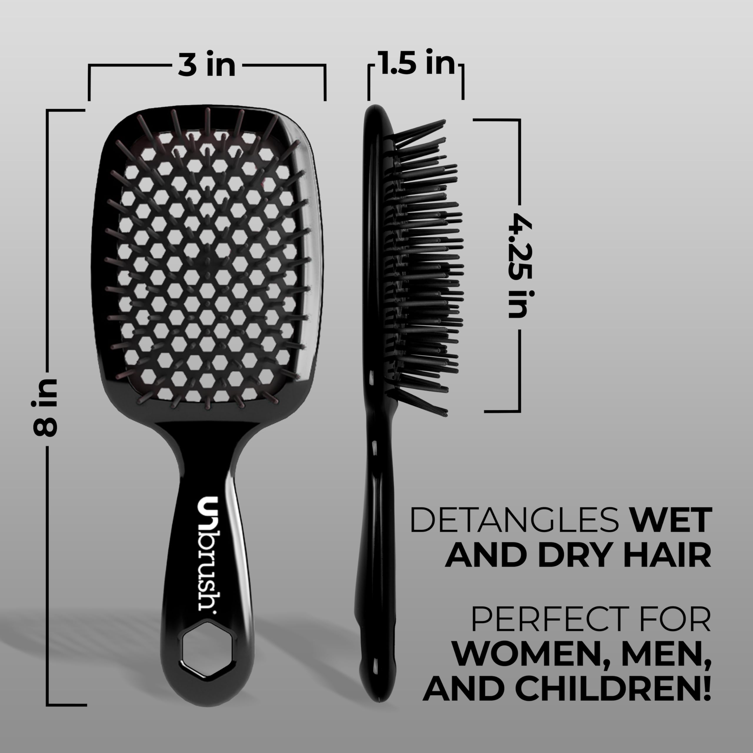 FHI Heat UNbrush anti-static bristles reduce snagging during detangling.