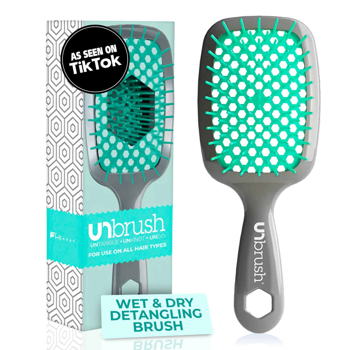FHI Heat UNbrush Aurora side view showing pain-free detangling on all hair types