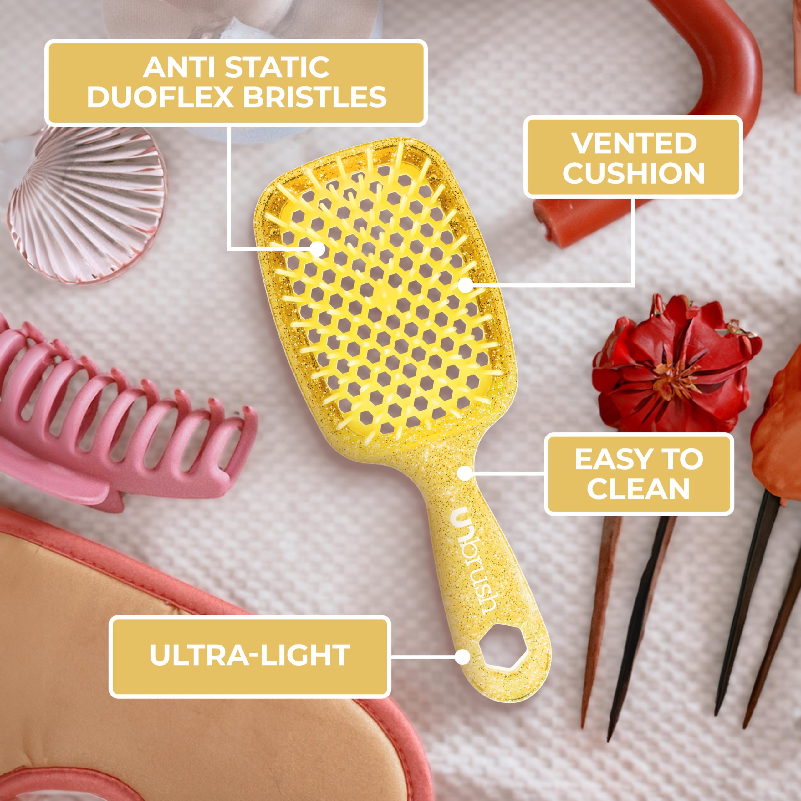 FHI Heat UNbrush backless cushion image emphasizing easy cleaning and maintenance.