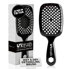FHI Heat UNbrush close-up of DuoFlex anti-static bristles for gentle detangling.