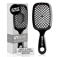 FHI Heat UNbrush bristles close-up highlights gentle detangling with reduced breakage