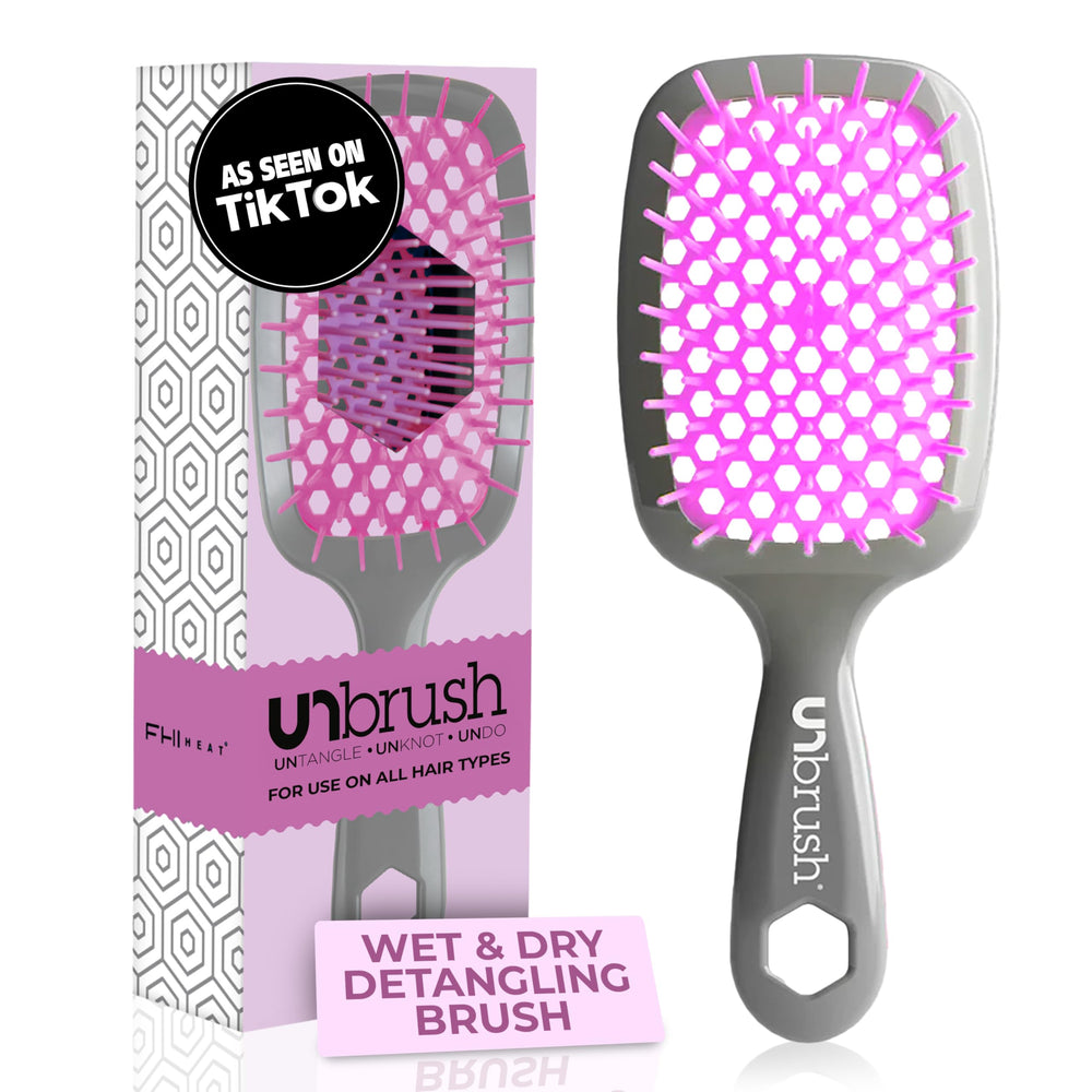 FHI Heat Unbrush lavanda gris, detalle de cerdas suaves que evitan tirones