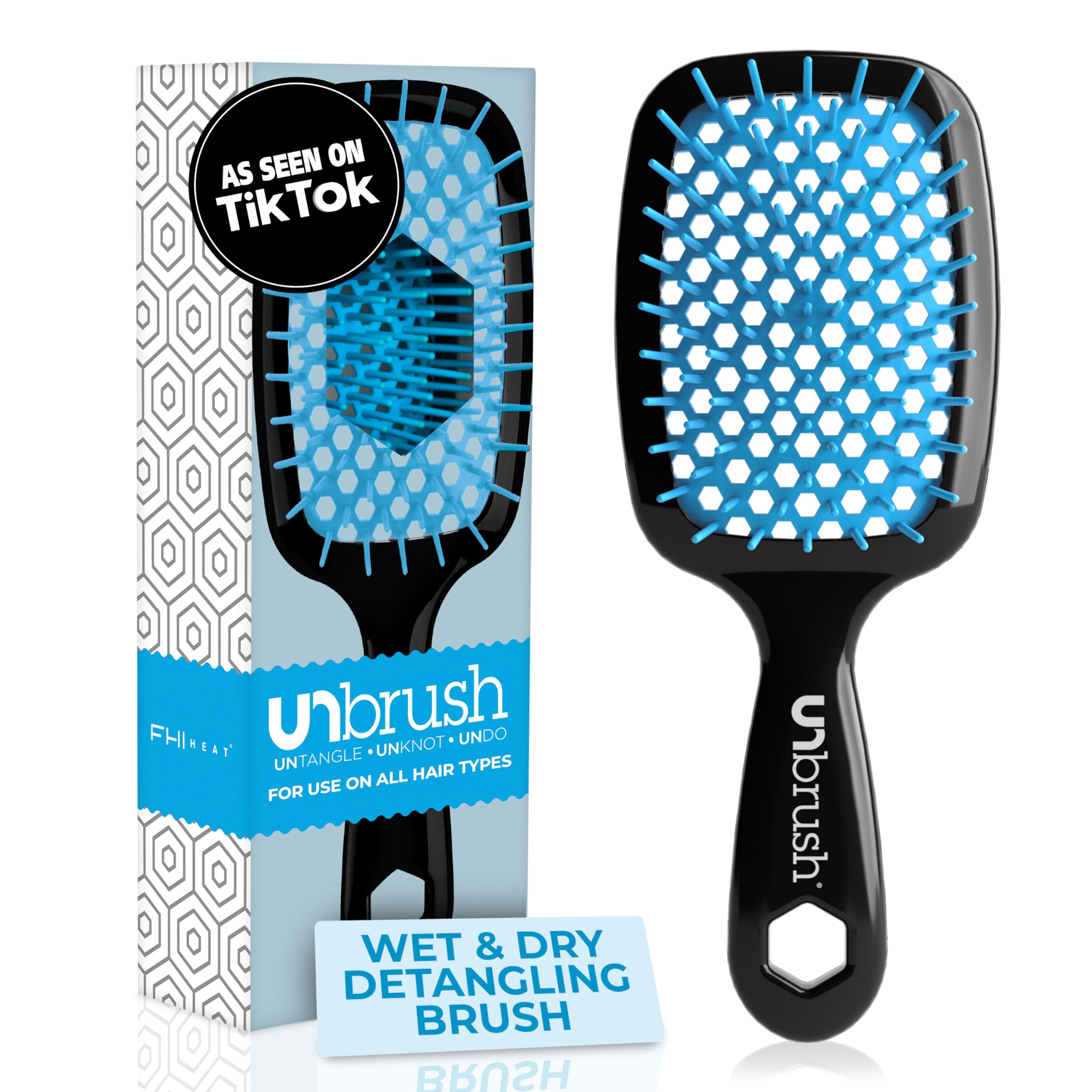 FHI Heat UNbrush close-up of DuoFlex bristles for painless detangling