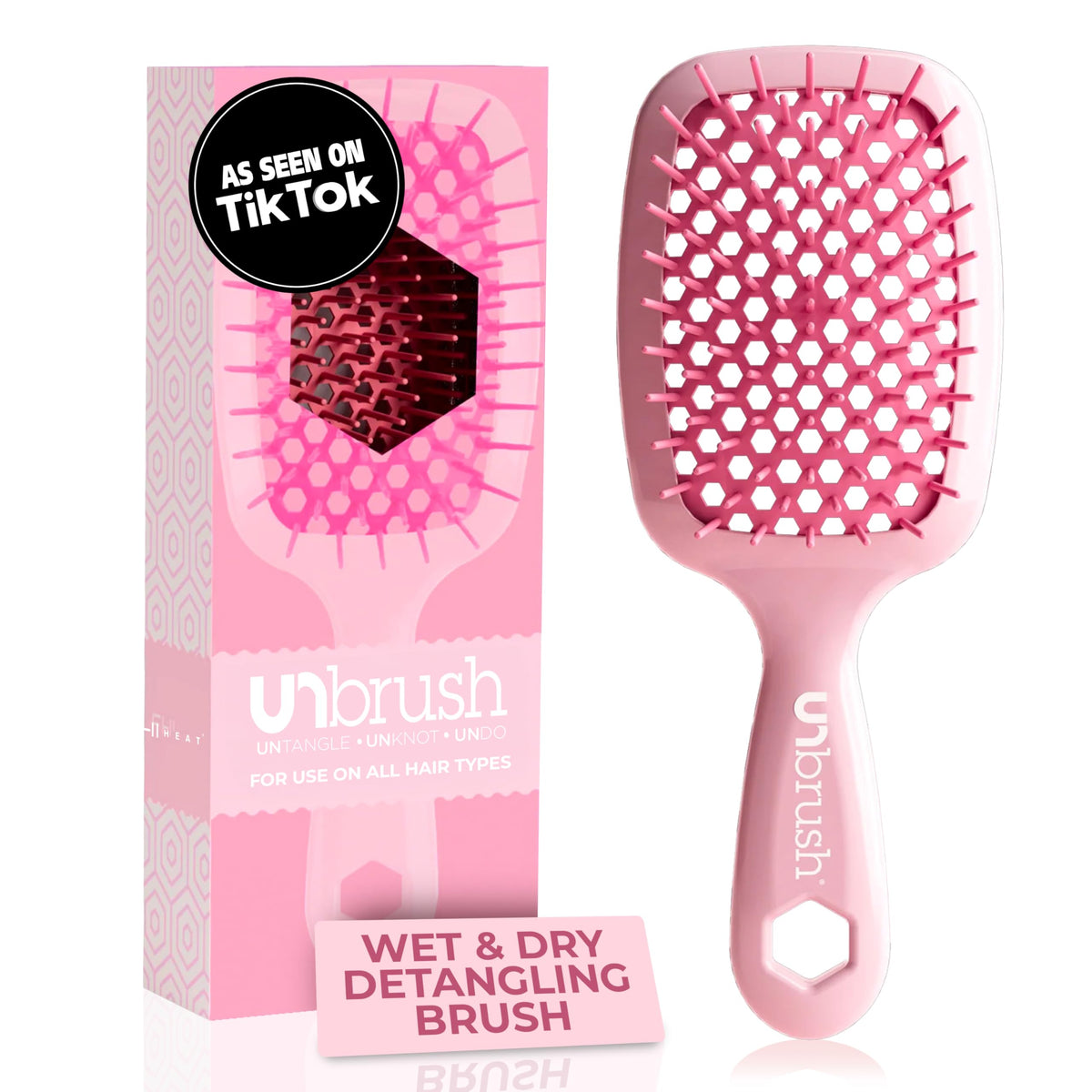 FHI Heat UNbrush detangling brush close-up of bristles for pain-free detangling.
