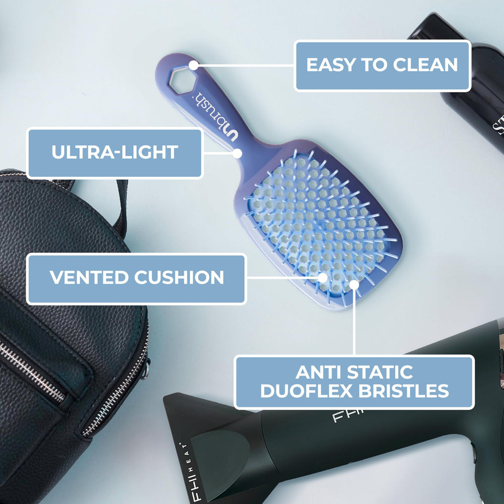 FHI Heat UNbrush dry hair detangling demonstrates versatile use for all hair types.