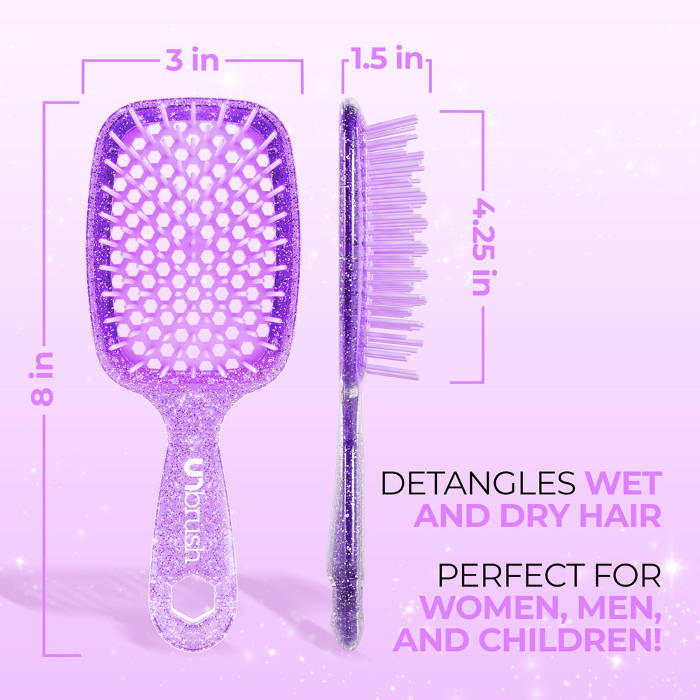 FHI Heat UNbrush on dry hair detangles gently to reduce breakage