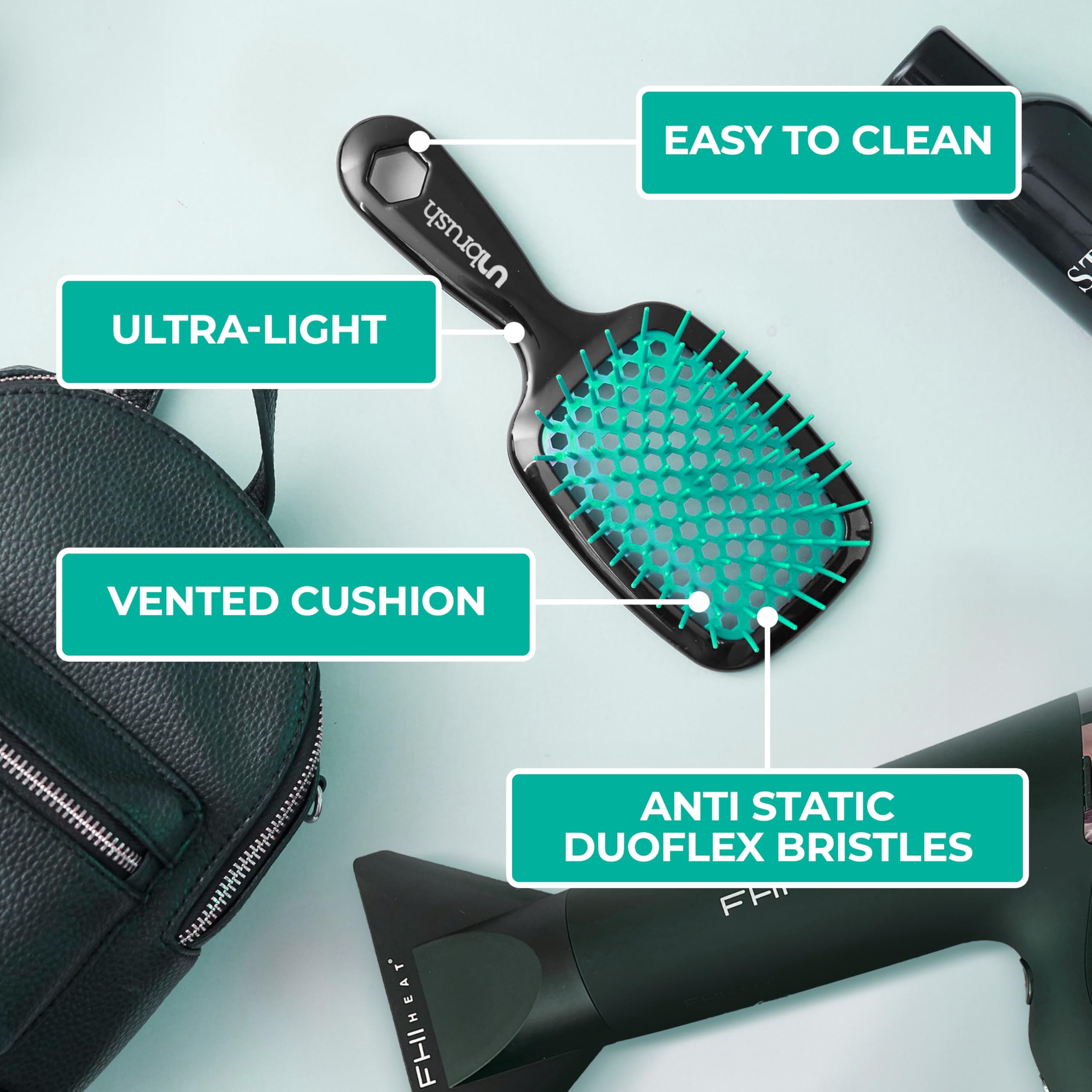 FHI Heat UNbrush shows knot-free hair after detangling