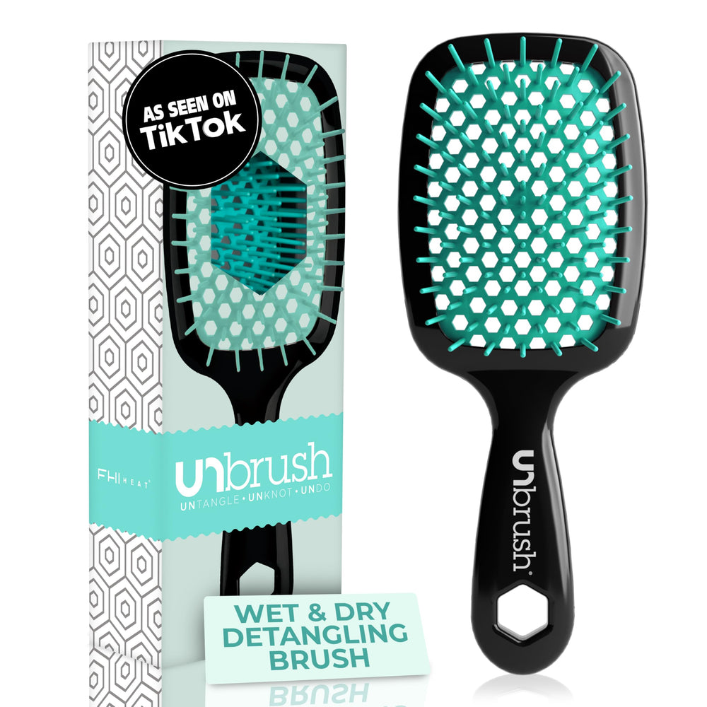 FHI Heat UNbrush Lagoon brush front view for lightweight detangling