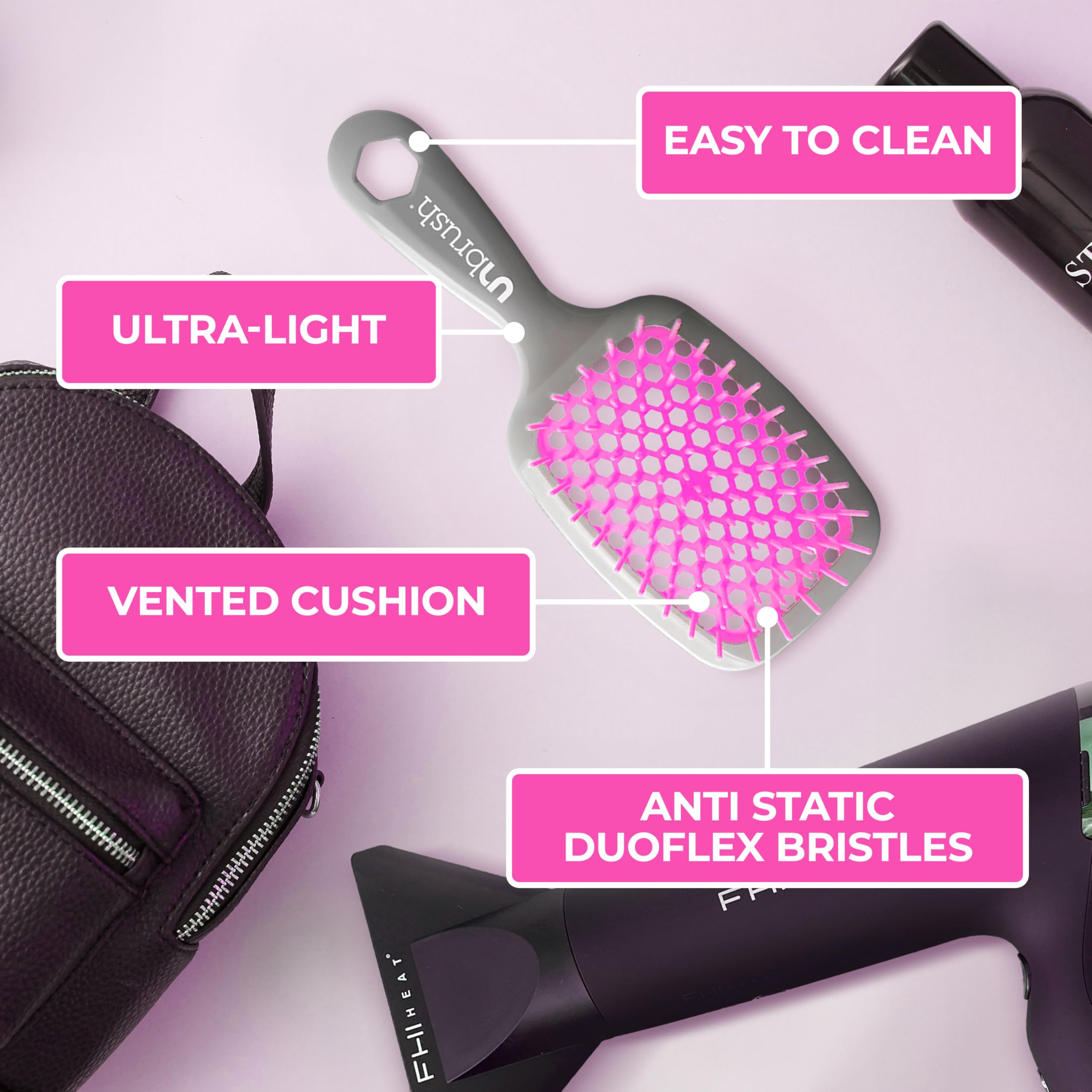 FHI Heat Unbrush mango ergonómico, agarre cómodo para peinado prolongado