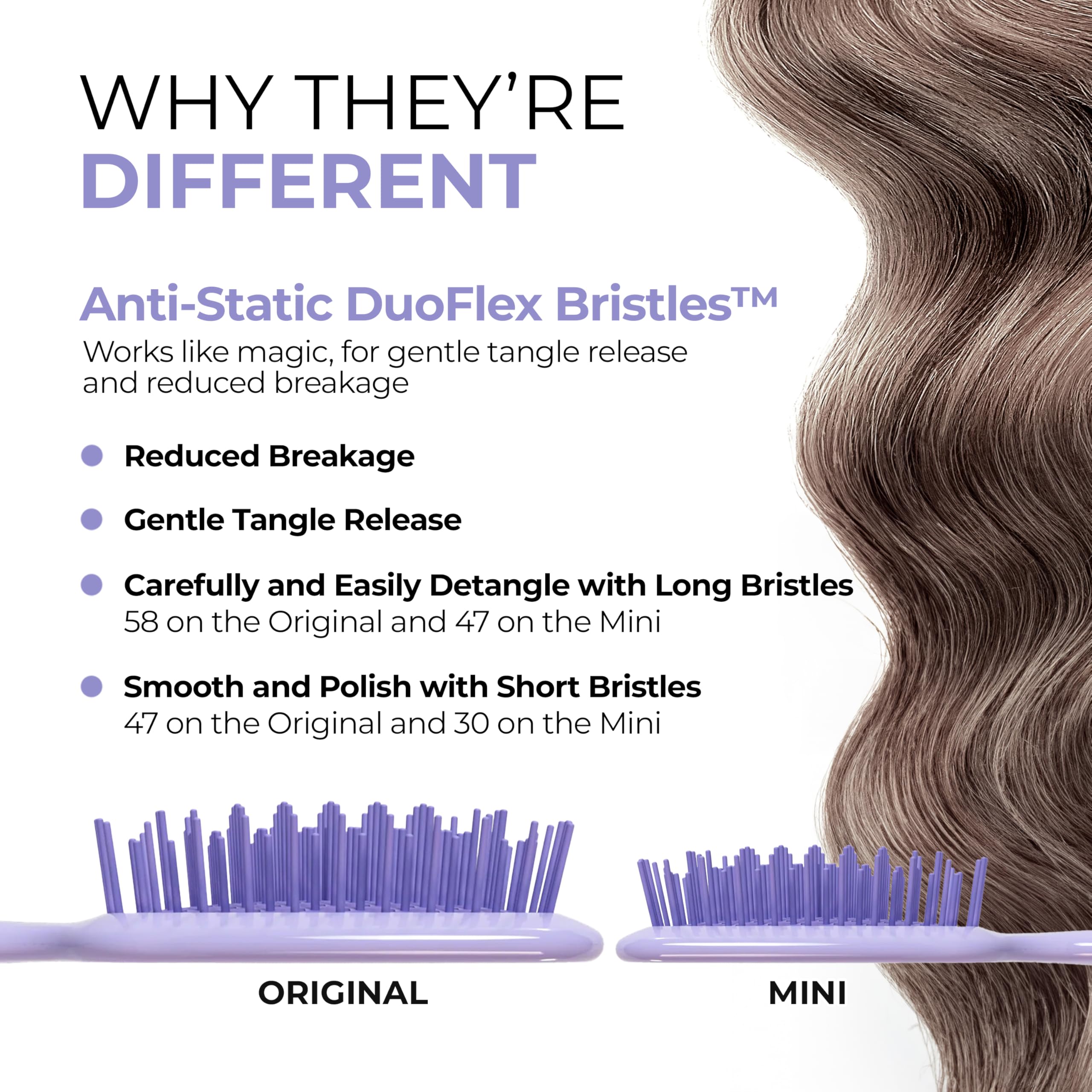 FHI Heat UNbrush Mini Detangling Brush for on-the-go touch-ups and travel-ready styling.