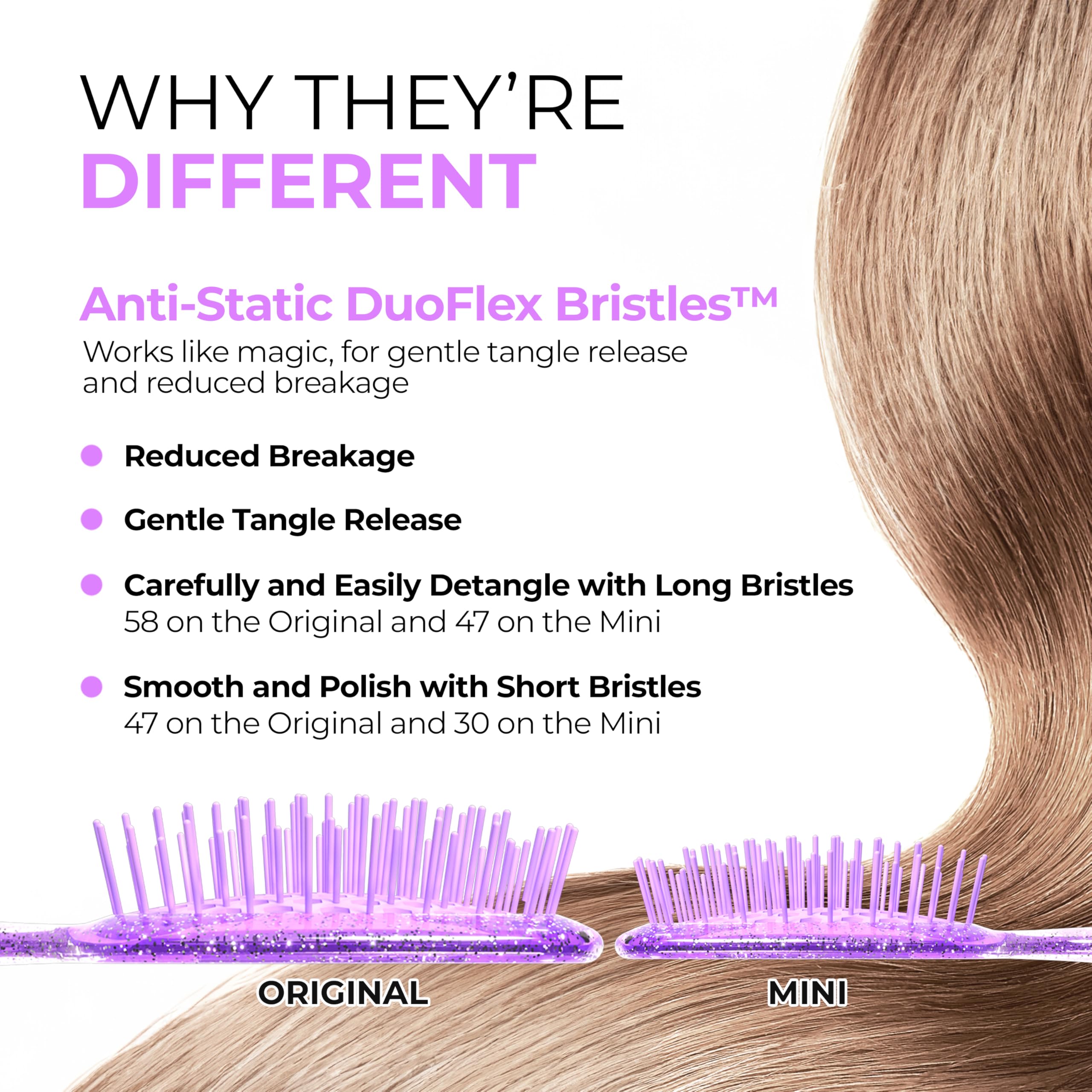 FHI Heat UNbrush Mini detangling brush ideal for on-the-go touch-ups.