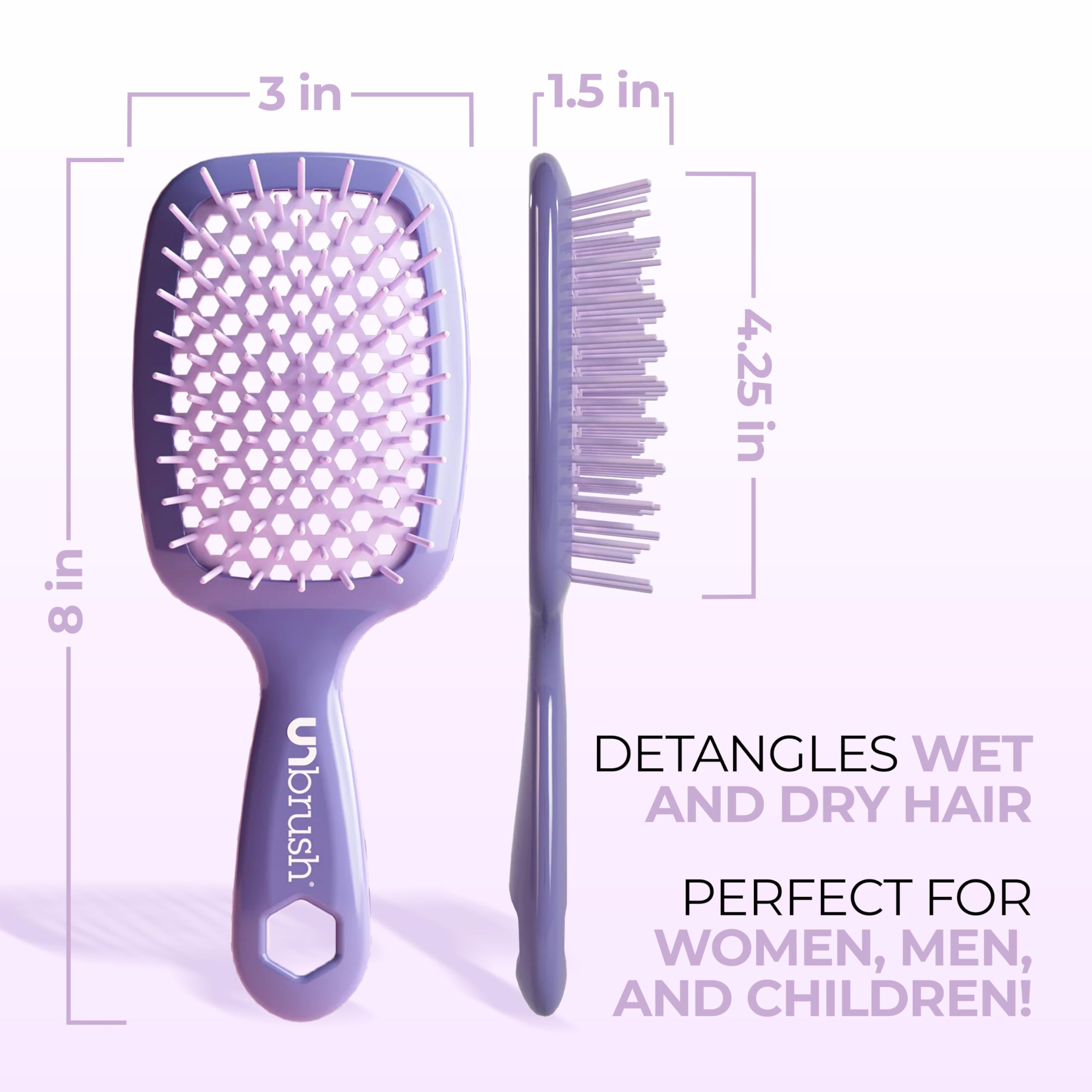 FHI Heat UNbrush long and short bristles deliver thorough detangling on all hair types.