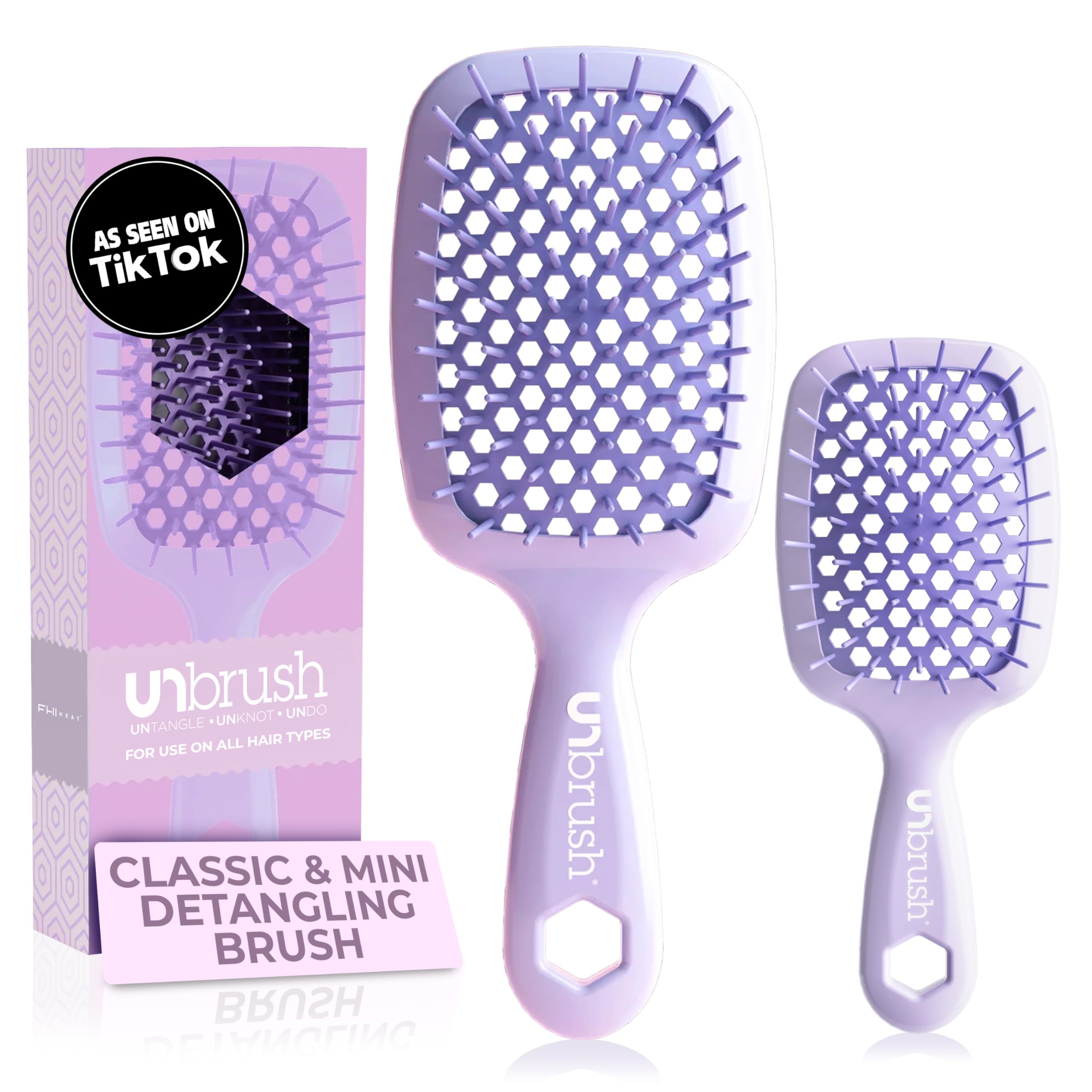FHI Heat UNbrush Original Detangling Brush with dual-length bristles for painless detangling.