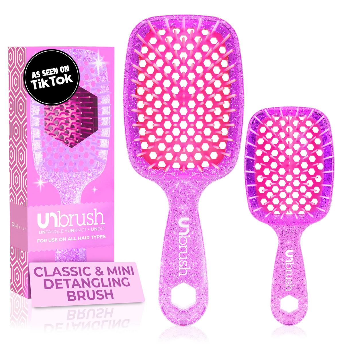 FHI Heat UNbrush Original detangling brush with dual-length bristles for gentle detangling.