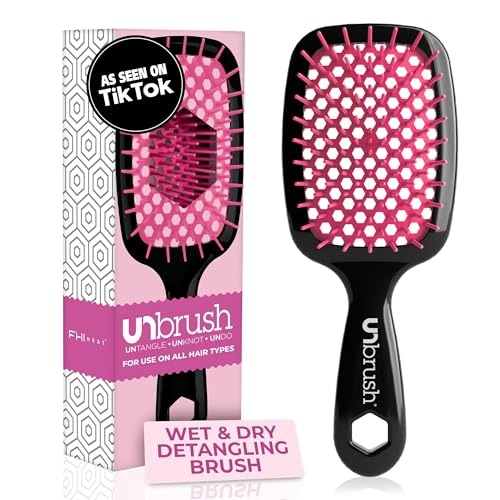 FHI Heat UNbrush pink detangler front view for pain-free detangling