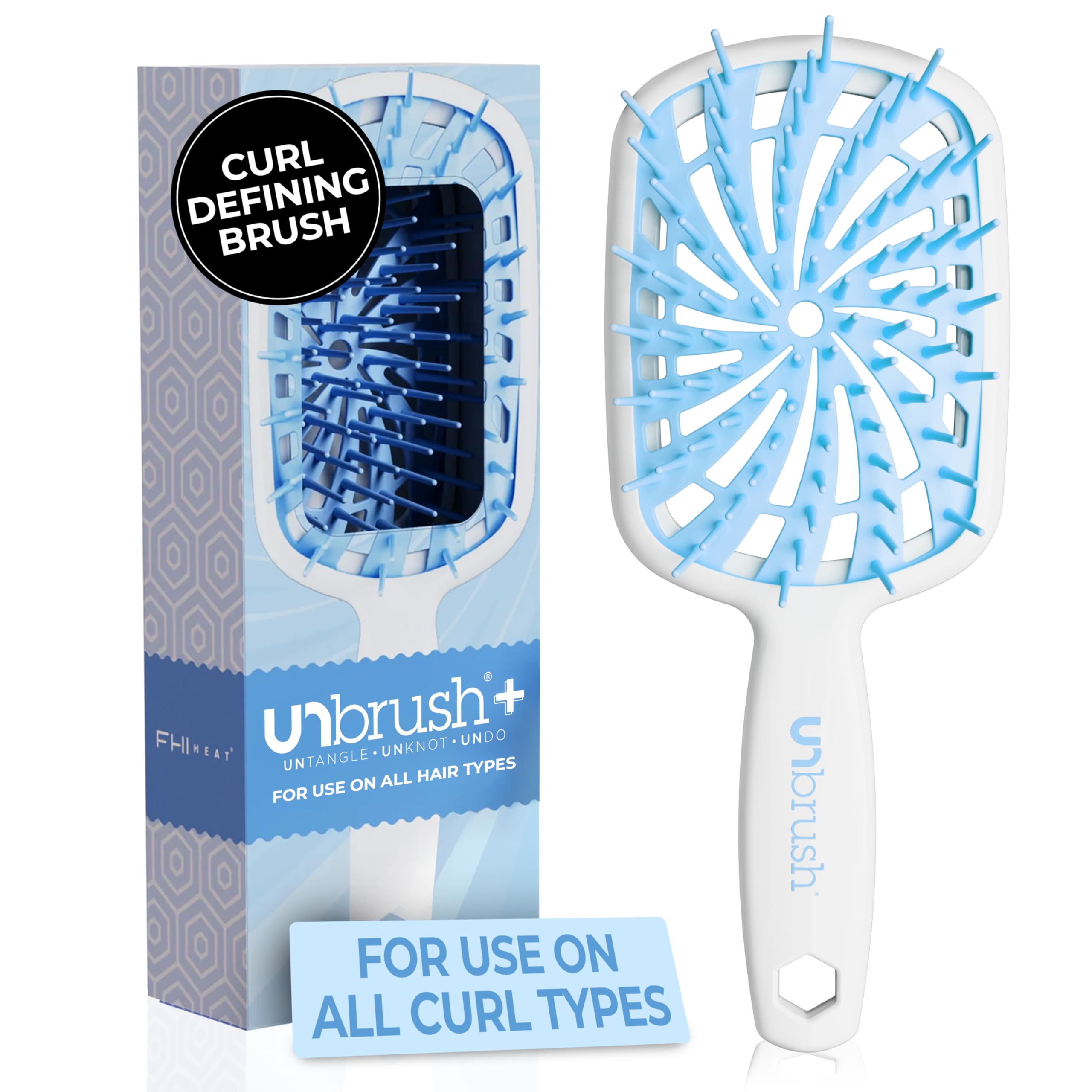 FHI Heat UNbrush Plus close-up of 84 UltraFlex bristles detangling fragile hair gently