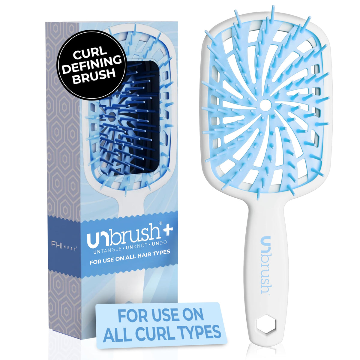 FHI Heat UNbrush Plus close-up of 84 UltraFlex bristles detangling fragile hair gently