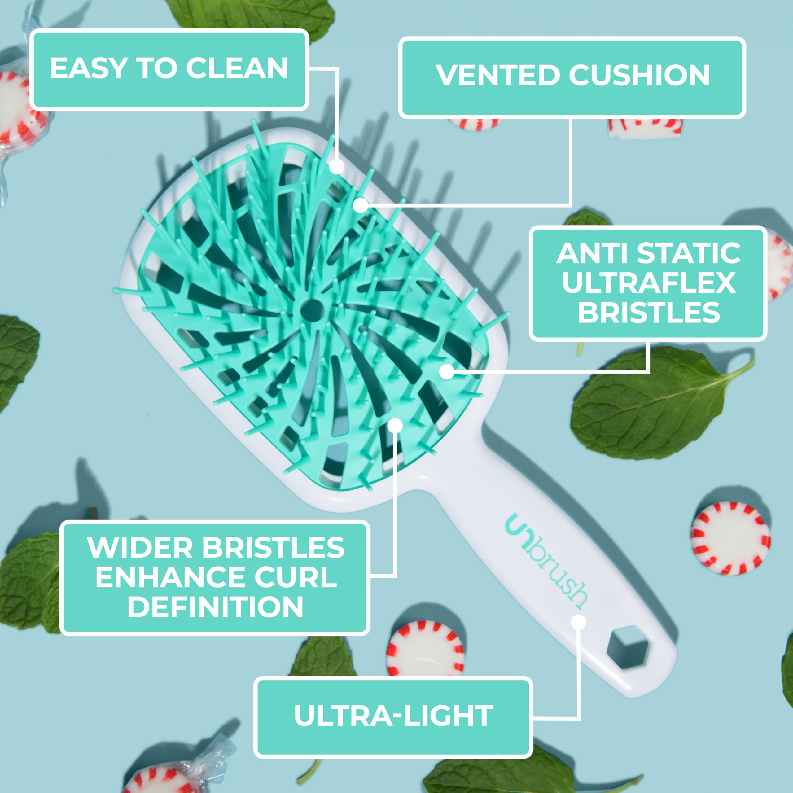 FHI Heat UNbrush Plus anti-static bristles reduce friction during detangling