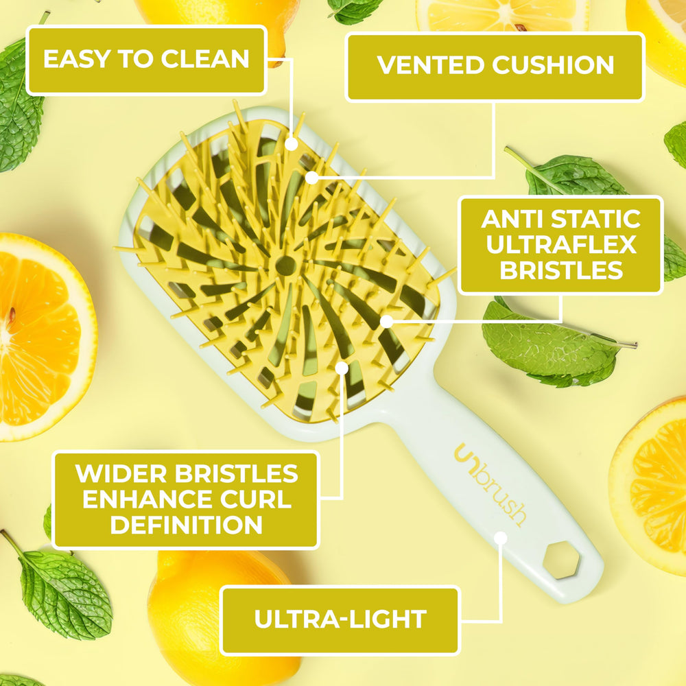 FHI Heat UNbrush Plus anti-static bristles minimize static and frizz.