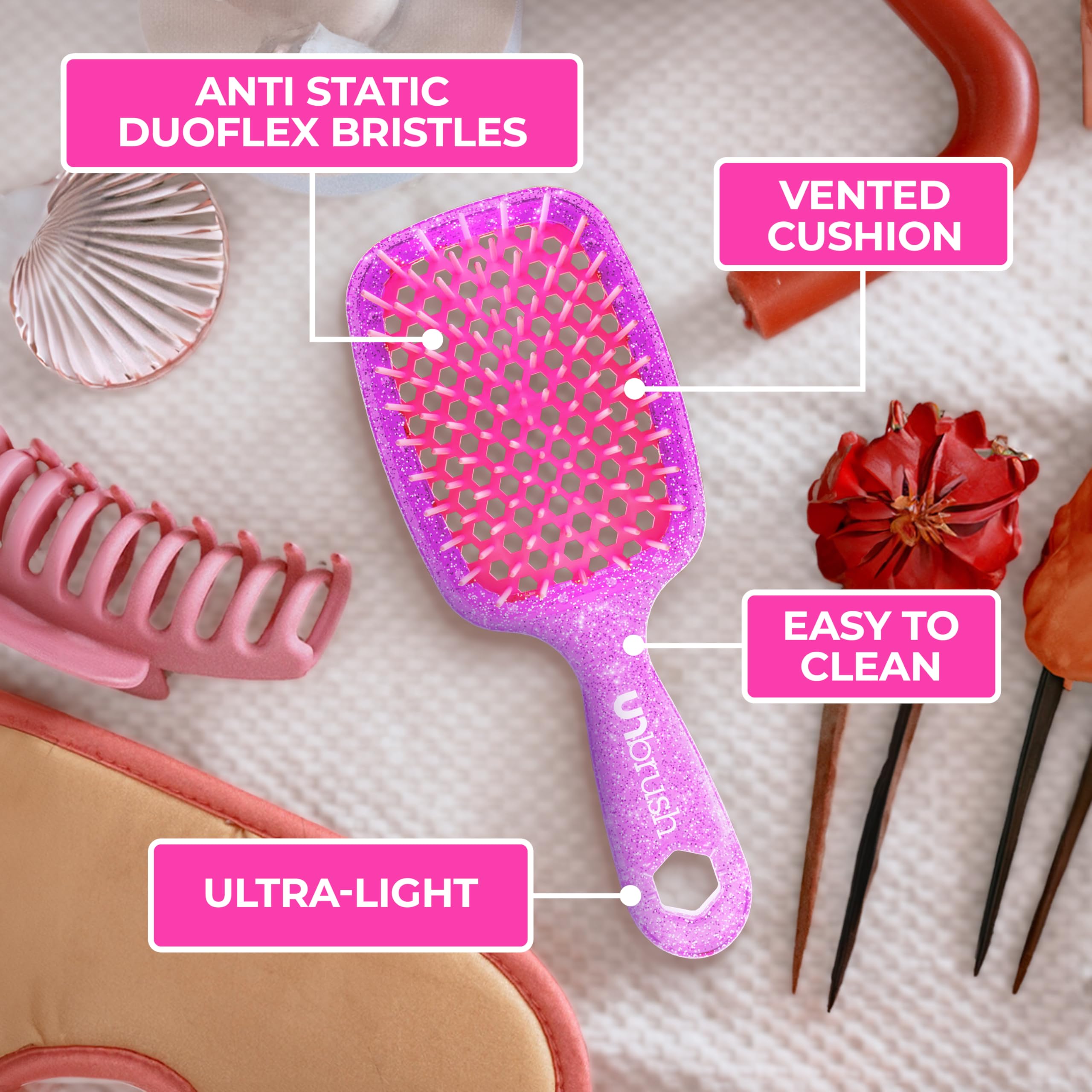 FHI Heat UNbrush travel-ready compact design fits bags.