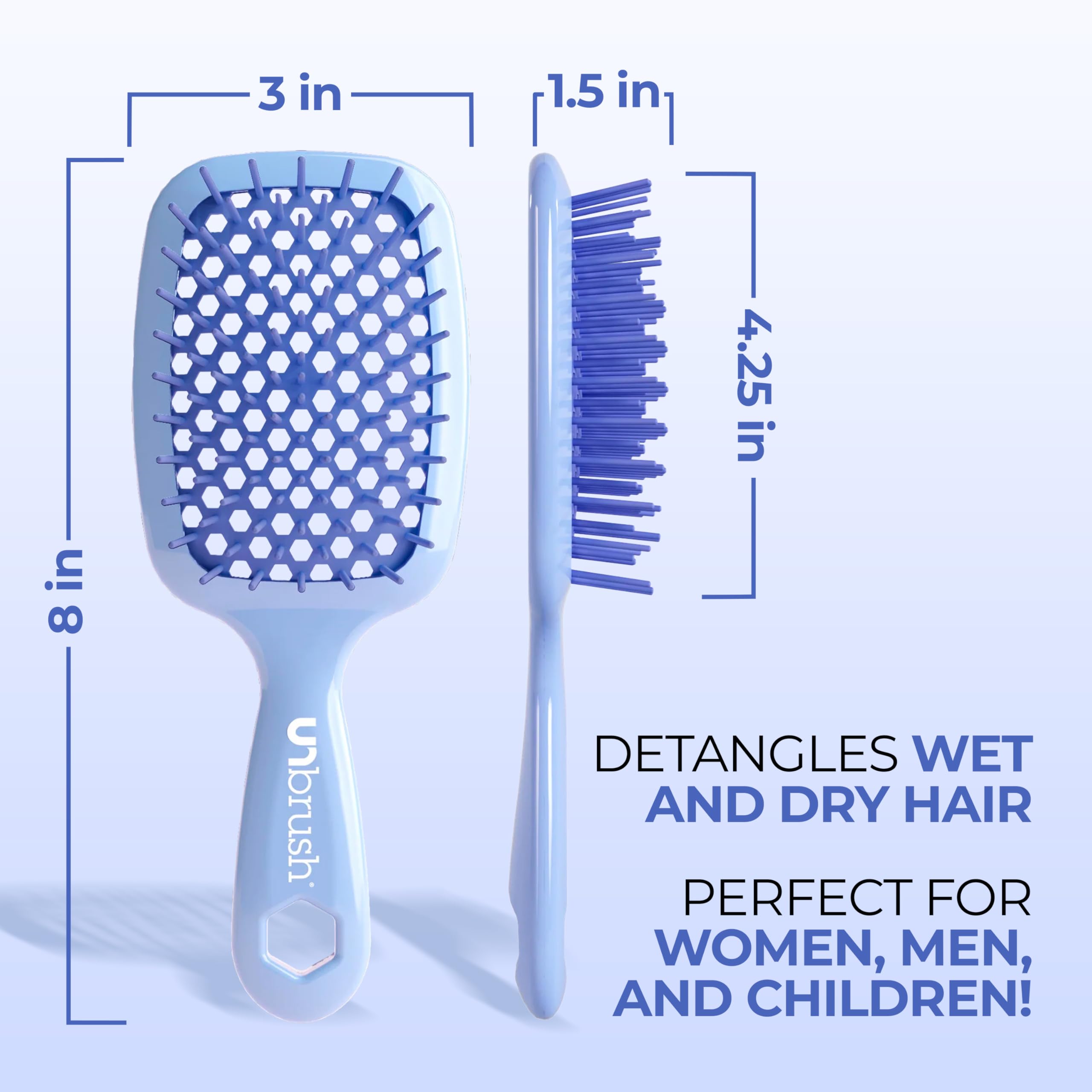 FHI Heat UNbrush shown for wet-to-dry use across hair types.