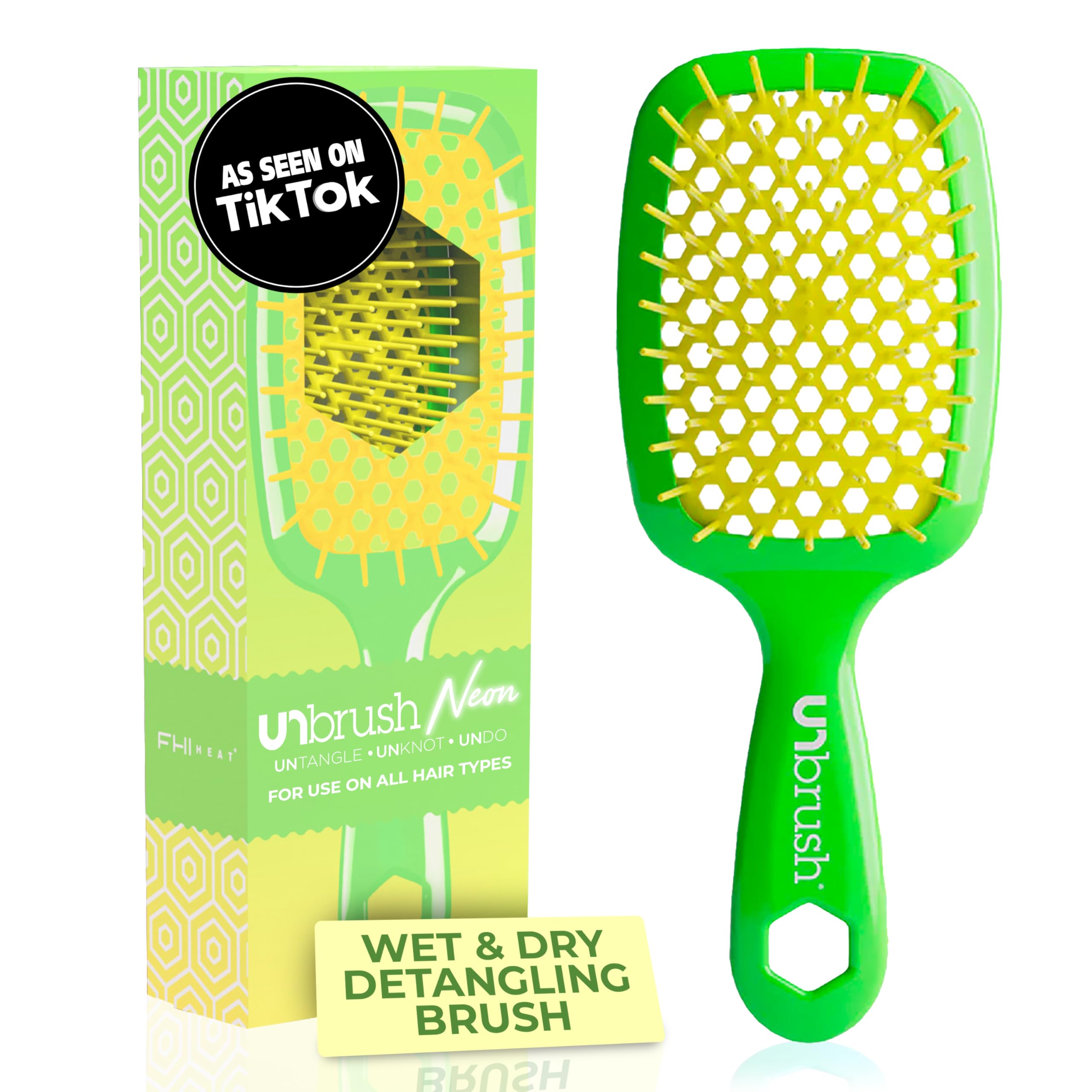 FHI Heat UNbrush wet-dry vented detangler for painless detangling on all hair types