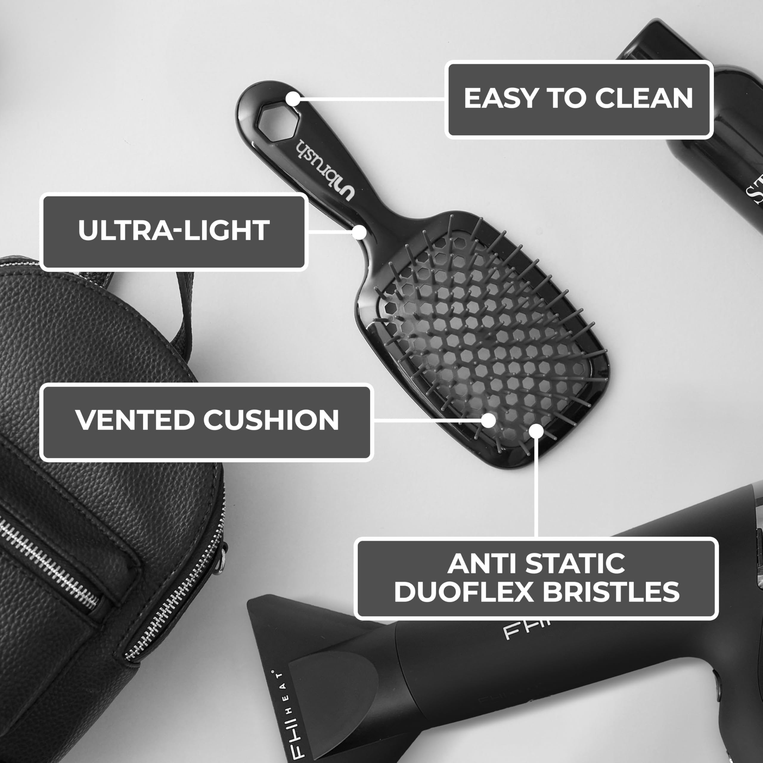 FHI Heat UNbrush works smoothly on wet hair for gentle detangling