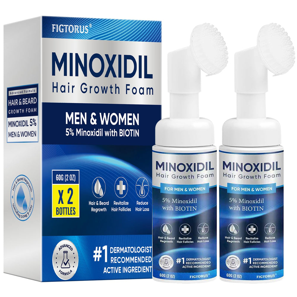 FIGTORUS 5% Minoxidil Foam tube for growth support and easy application.