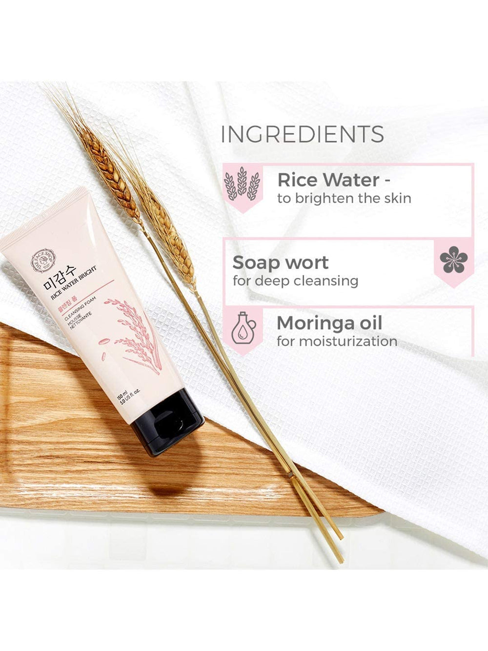 Fiico BETT cleansing foam demonstrates soap wort deep cleanse for purifying pores.