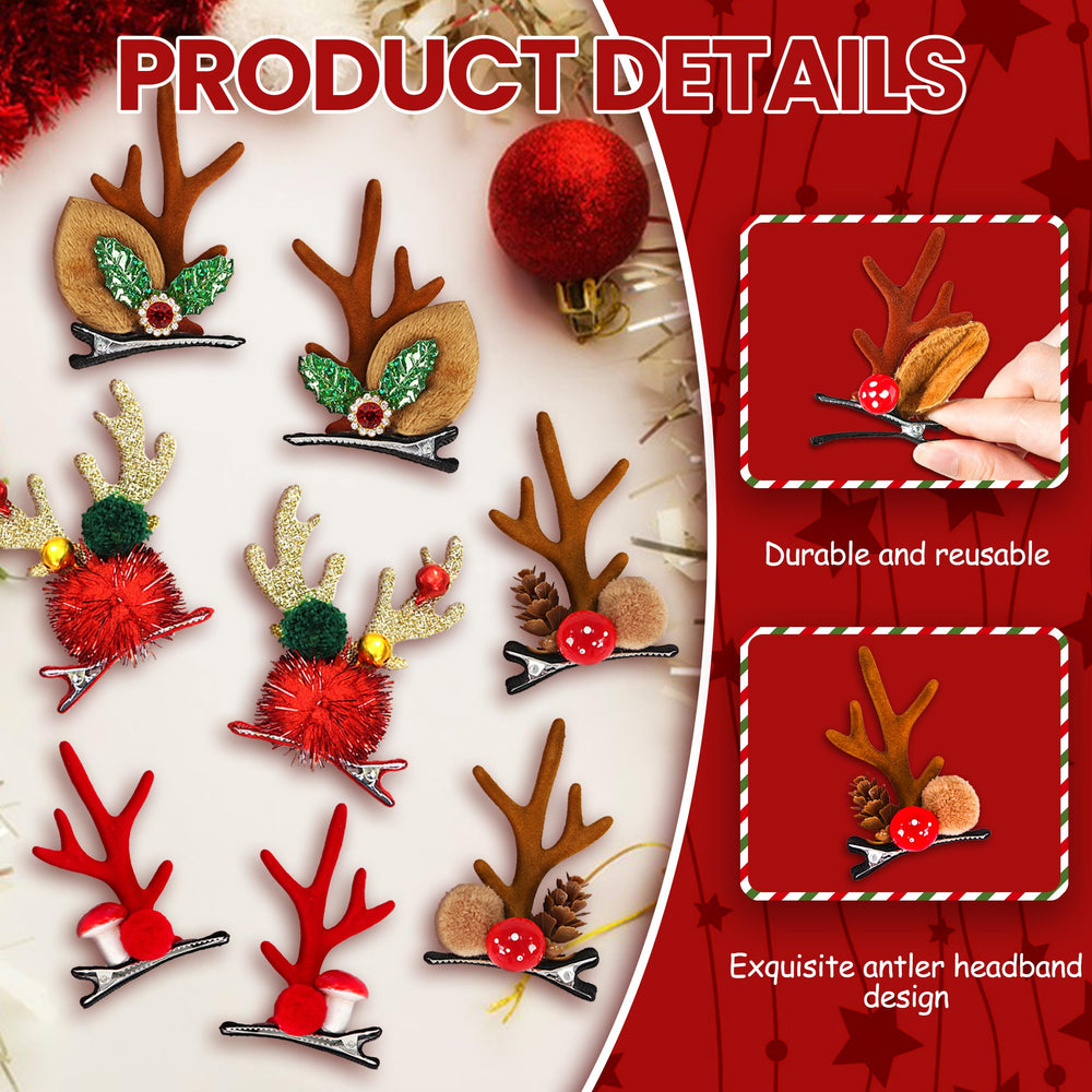 fiintrwa plush-ball hair clip adds soft texture to Christmas styling.