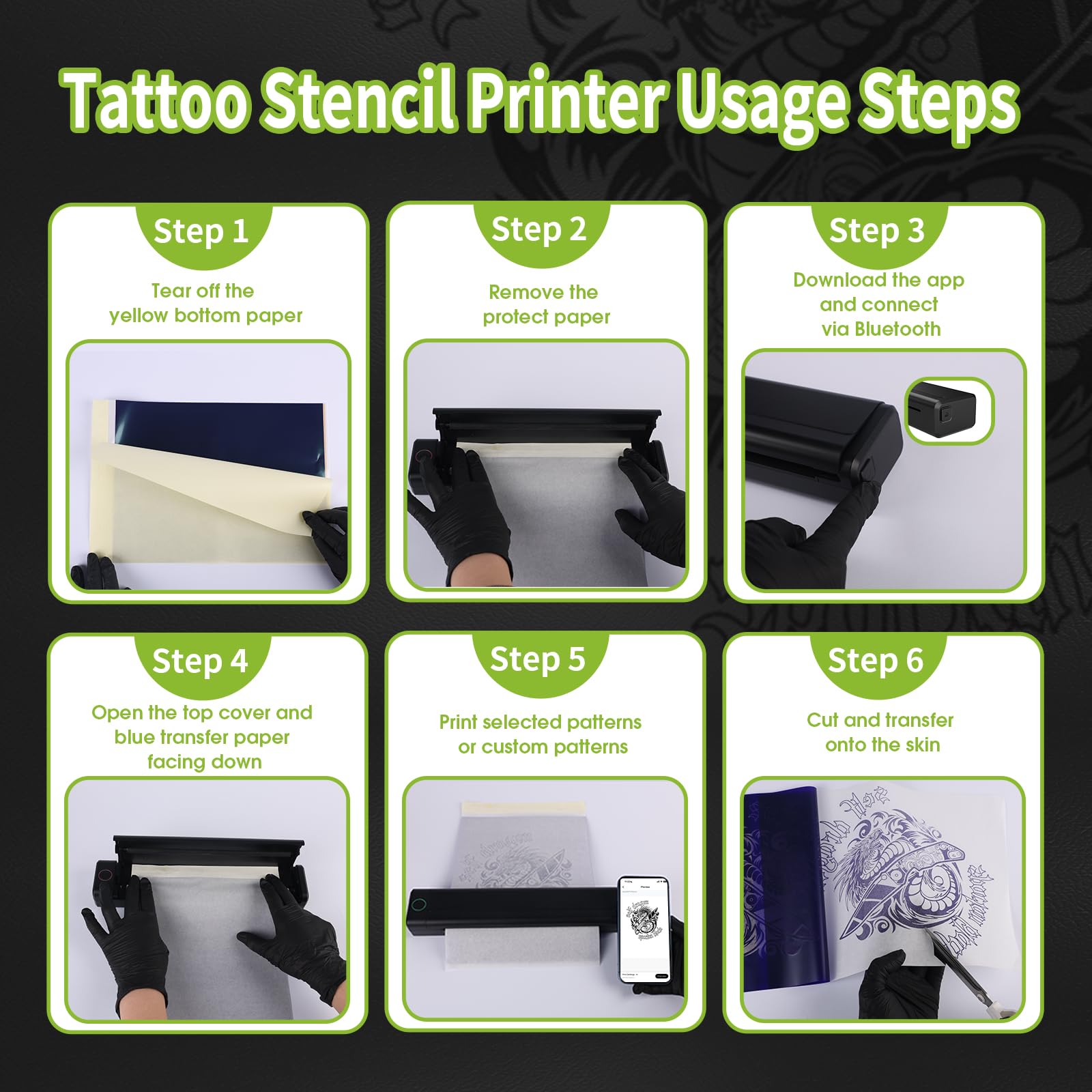 Filter practice skin and transfer paper ideal for safe practice