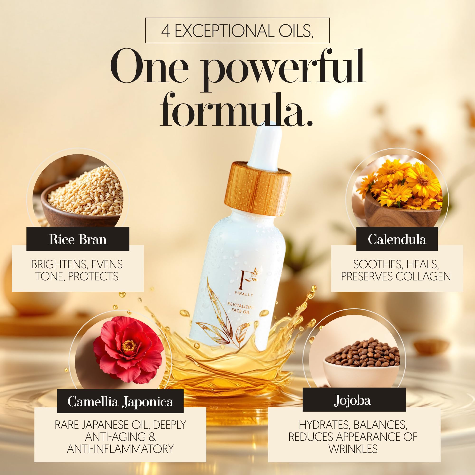 Finally Calendula Oil flower close-up illustrates soothing botanicals for sensitive skin.
