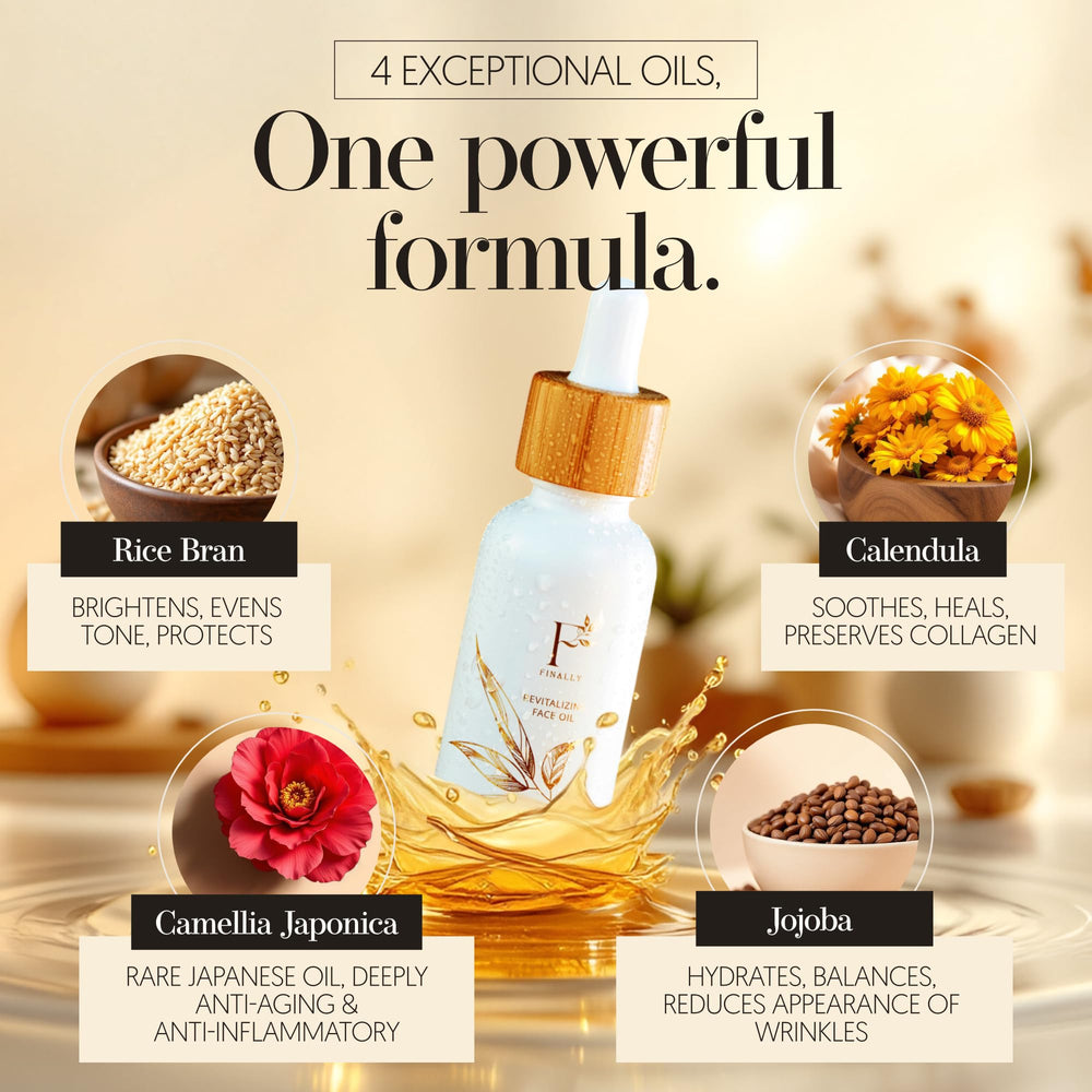 Finally Calendula Oil flower close-up illustrates soothing botanicals for sensitive skin.