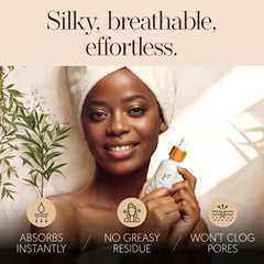 Finally Jojoba Oil bottle close-up highlights nourishing hydration for balanced skin.