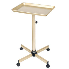 Findabetter salon tray champagne gold side view highlighting adjustable height