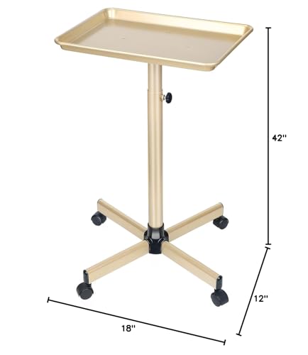 Findabetter salon tray champagne gold with wheels, demonstrating smooth, quiet mobility